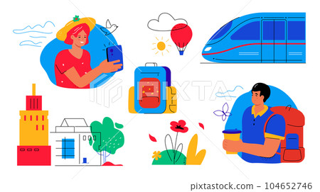 Urban tourism and vacation - flat design style illustration set Urban tourism and vacation - flat design style illustration set 104652746