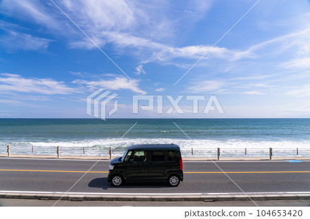 "Kanagawa Prefecture" Drive image along the sea, Shonan coast 104653420