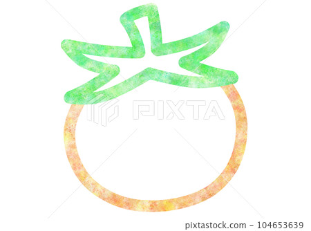 黃色水彩番茄形框架 黃色水彩番茄形框架 104653639