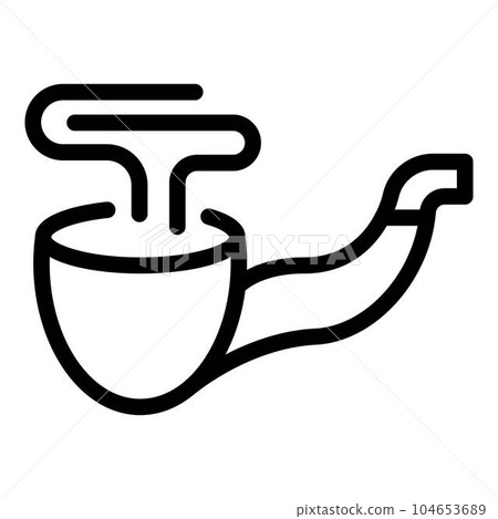 Elegance smoking pipe icon. Outline elegance smoking pipe vector icon for web design isolated on white background Elegance smoking pipe icon. Outline elegance smoking pipe vector icon for web design isolated on white background 104653689