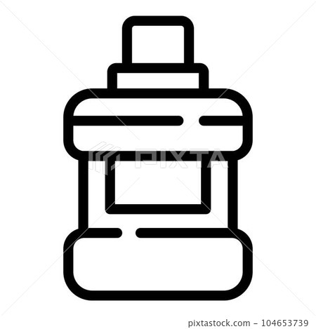 Modern mouthwash icon. Outline modern mouthwash vector icon for web design isolated on white background Modern mouthwash icon. Outline modern mouthwash vector icon for web design isolated on white background 104653739