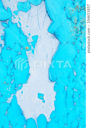 Old blue paint peeling from metal or concrete wall texture background. Old blue paint peeling from metal or concrete wall texture background. 104653857