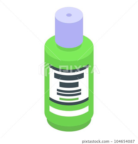 Green mouthwash icon. Isometric of green mouthwash vector icon for web design isolated on white background Green mouthwash icon. Isometric of green mouthwash vector icon for web design isolated on white background 104654087