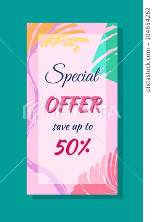 Summer sale offer poster with retro strokes Summer sale offer poster with retro strokes 104654262