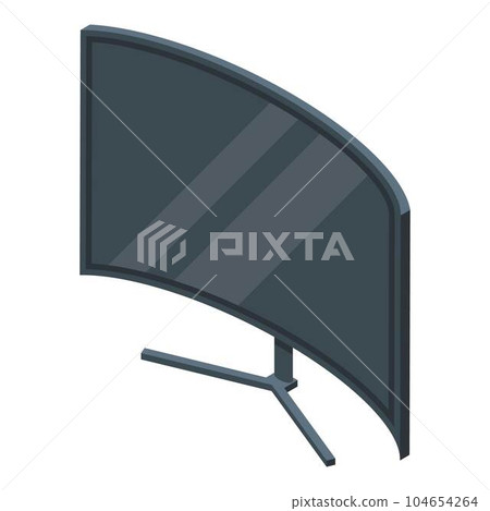 Curved monitor icon. Isometric of curved monitor vector icon for web design isolated on white background Curved monitor icon. Isometric of curved monitor vector icon for web design isolated on white background 104654264
