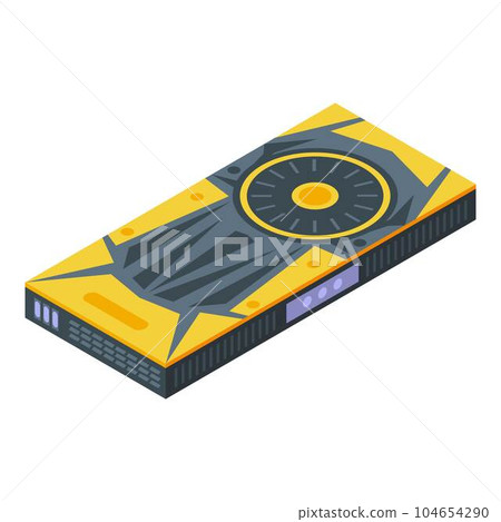 Modern graphic card icon. Isometric of modern graphic card vector icon for web design isolated on white background 104654290