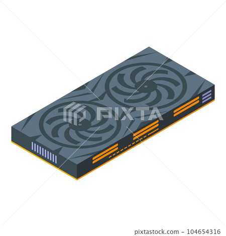 Video card icon. Isometric of video card vector icon for web design isolated on white background 104654316