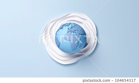 紙藝地球背景素材“AI生成圖像” 104654317
