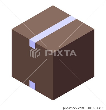 Cube box icon. Isometric of cube box vector icon for web design isolated on white background 104654345