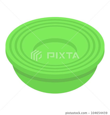 Green soup plate icon. Isometric of green soup plate vector icon for web design isolated on white background 104654439