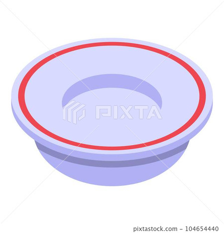 Soup plate icon. Isometric of soup plate vector icon for web design isolated on white background 104654440