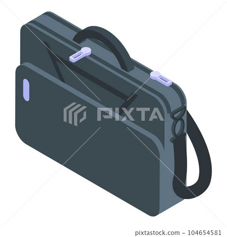 Handle laptop bag icon. Isometric of handle laptop bag vector icon for web design isolated on white background Handle laptop bag icon. Isometric of handle laptop bag vector icon for web design isolated on white background 104654581