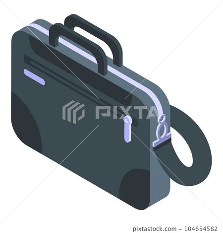 Business laptop bag icon. Isometric of business laptop bag vector icon for web design isolated on white background Business laptop bag icon. Isometric of business laptop bag vector icon for web design isolated on white background 104654582