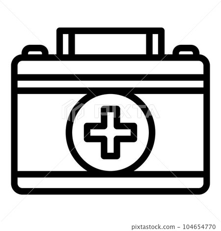 Rescue first aid kit icon. Outline rescue first aid kit vector icon for web design isolated on white background Rescue first aid kit icon. Outline rescue first aid kit vector icon for web design isolated on white background 104654770