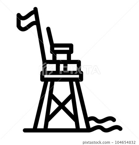 Rescue beach tower icon. Outline rescue beach tower vector icon for web design isolated on white background Rescue beach tower icon. Outline rescue beach tower vector icon for web design isolated on white background 104654832