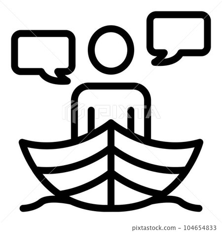 Rescue boat icon. Outline rescue boat vector icon for web design isolated on white background Rescue boat icon. Outline rescue boat vector icon for web design isolated on white background 104654833