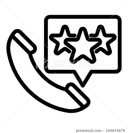 Call product review icon. Outline call product review vector icon for web design isolated on white background 104654874