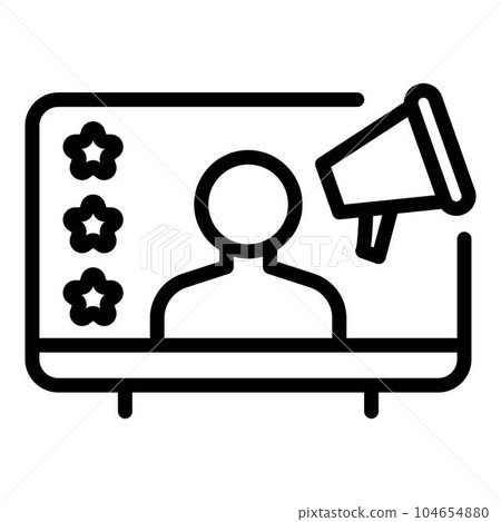 Internet product review icon. Outline internet product review vector icon for web design isolated on white background Internet product review icon. Outline internet product review vector icon for web design isolated on white background 104654880