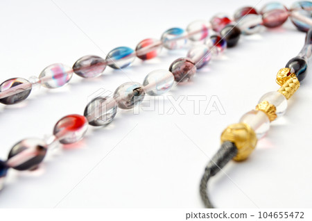 Colored and gold beads sequenced, short rosary, tespih tesbih Colored and gold beads sequenced, short rosary, tespih tesbih 104655472