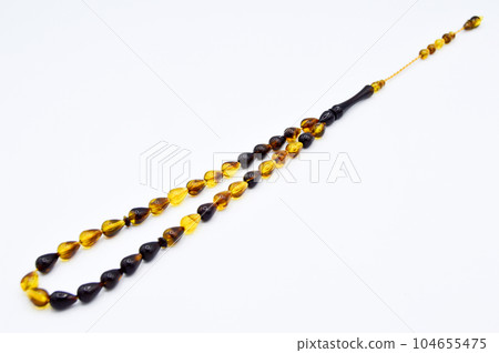 Yellow and black beads sequenced, short rosary, tespih tesbih 104655475