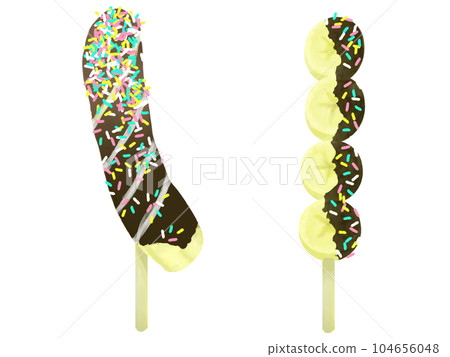 夏日擺攤必備的兩種半透明巧克力香蕉材料 104656048