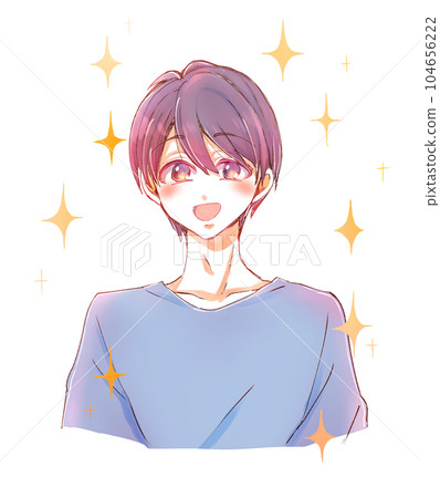 Smiling man, black hair, smiling, sparkling Smiling man, black hair, smiling, sparkling 104656222