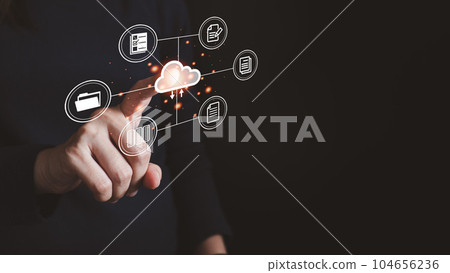 Document Management System DMS, Online document database management, Organization document Organized, automated processes to manage files, ERP enterprise efficient, business technology. 104656236