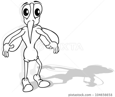 Drawing of a Mosquito with Outstretched Arms 104656658