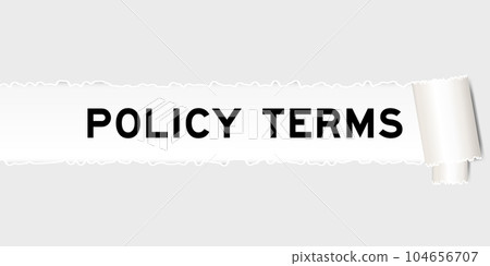 Ripped gray paper background that have word policy terms under torn part Ripped gray paper background that have word policy terms under torn part 104656707