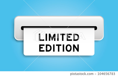 White coupon banner with word limited edition from machine on blue color background White coupon banner with word limited edition from machine on blue color background 104656783