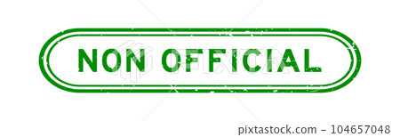 Grunge green non official word rubber seal stamp on white background 104657048