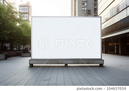 Layout of a white outdoor advertising poster 104657059