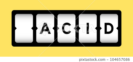 Black color in word acid on slot banner with yellow color background 104657086