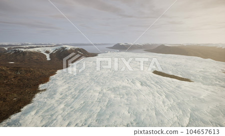 aerial view of big glacier aerial view of big glacier 104657613