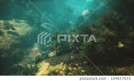 Carpathian mountains moody weather landscape 104657633