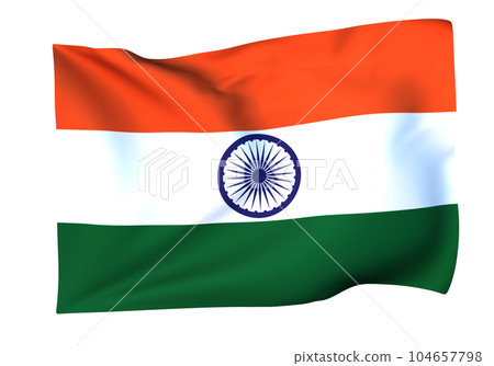 Indian flag swaying in the wind Indian flag swaying in the wind 104657798