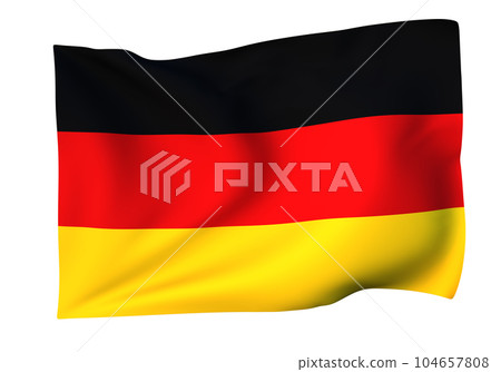 german flag waving in the wind 104657808