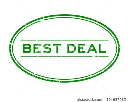Grunge green best deal word oval rubber seal stamp on white background Grunge green best deal word oval rubber seal stamp on white background 104657985