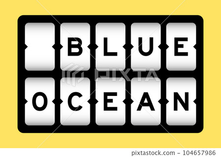 Black color in word blue ocean on slot banner with yellow color background Black color in word blue ocean on slot banner with yellow color background 104657986