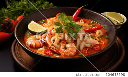 Tom Yam Kung, delicious Thai food Thai signature Tom Yam Kung, delicious Thai food Thai signature 104658398