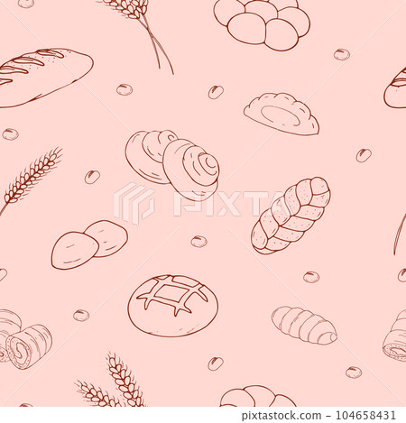 SEamless pattern of bakery 104658431