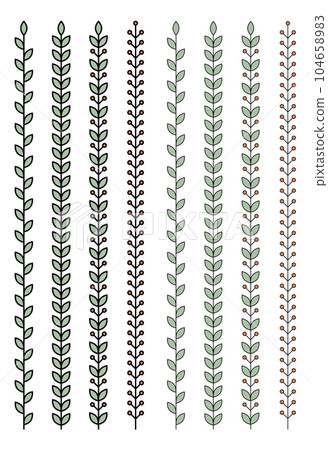 Outline flower vector set isolated on white Outline flower vector set isolated on white 104658983