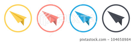 Paper plane icon collection vector illustration isolated on white Paper plane icon collection vector illustration isolated on white 104658984