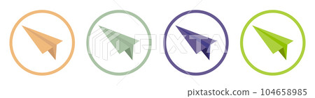 Paper plane icon collection vector illustration isolated on white Paper plane icon collection vector illustration isolated on white 104658985