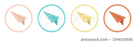 Paper plane icon collection vector illustration isolated on white Paper plane icon collection vector illustration isolated on white 104658986