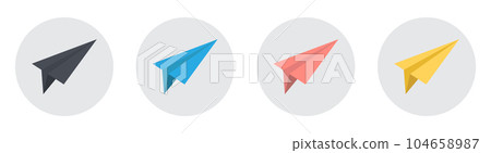 Paper plane icon collection vector illustration isolated on white Paper plane icon collection vector illustration isolated on white 104658987