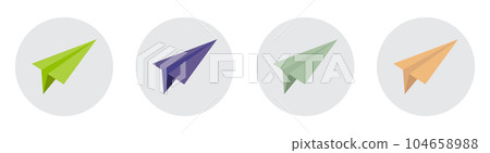 Paper plane icon collection vector illustration isolated on white Paper plane icon collection vector illustration isolated on white 104658988