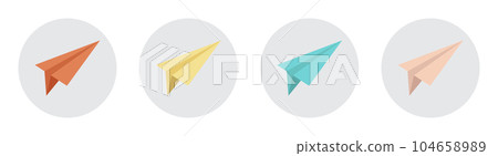 Paper plane icon collection vector illustration isolated on white Paper plane icon collection vector illustration isolated on white 104658989