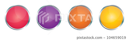 Button with metallic border in realistic style vector illustration Button with metallic border in realistic style vector illustration 104659019