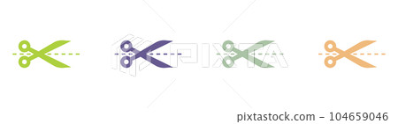 Scissors icon in flat style vector illustration collection Scissors icon in flat style vector illustration collection 104659046
